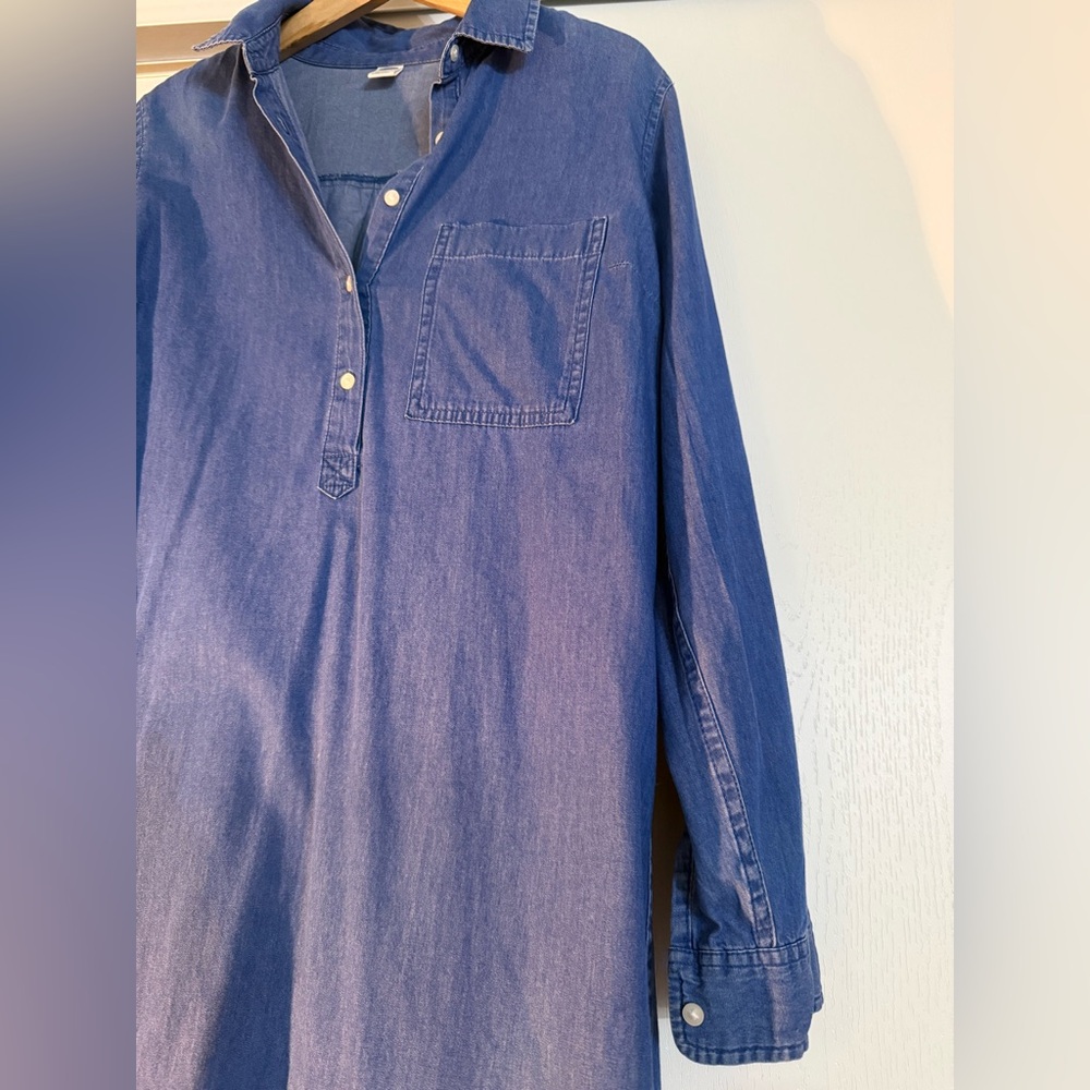Old Navy| Long Denim Shirt Dress -